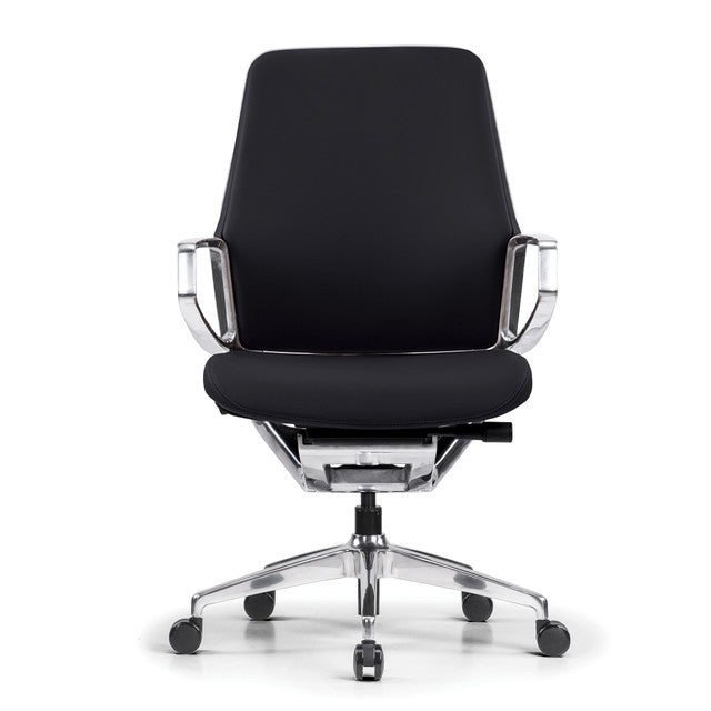 Veneto Executive Mid Back Chair with Polished Aluminum Frame