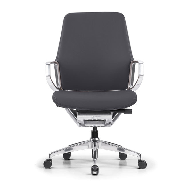 Veneto Executive Mid Back Chair with Polished Aluminum Frame