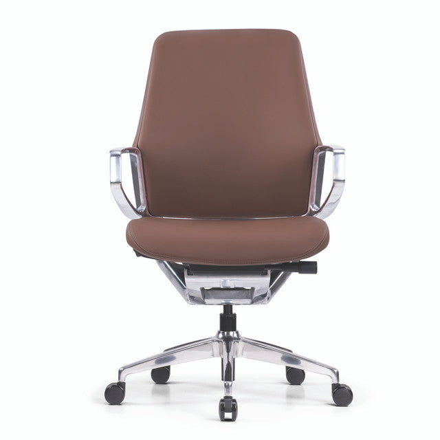 Veneto Executive Mid Back Chair with Polished Aluminum Frame