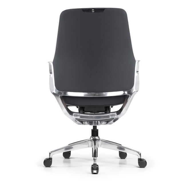 Veneto Executive Mid Back Chair with Polished Aluminum Frame