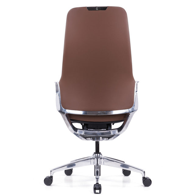 Veneto High Back Executive Chair with Polished Aluminum Frame