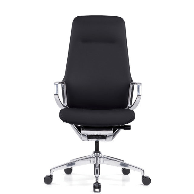 Veneto High Back Executive Chair with Polished Aluminum Frame