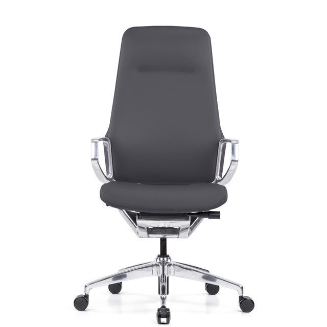 Veneto High Back Executive Chair with Polished Aluminum Frame