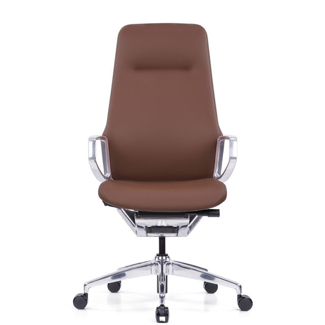 Veneto High Back Executive Chair with Polished Aluminum Frame