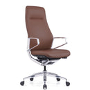 Veneto High Back Executive Chair with Polished Aluminum Frame