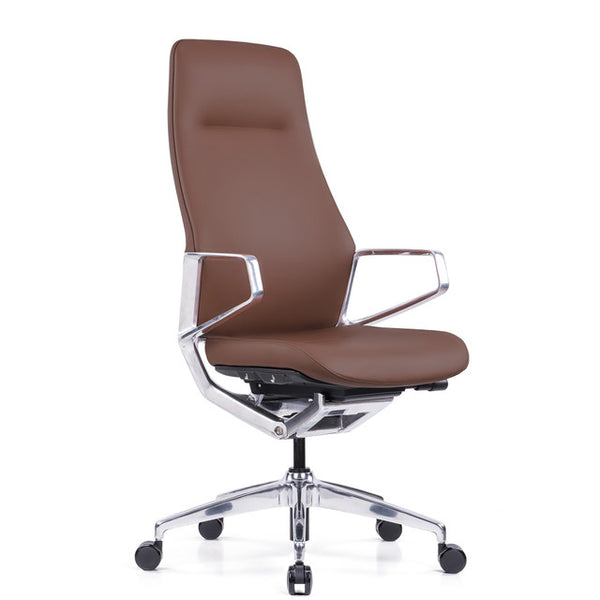 Veneto High Back Executive Chair with Polished Aluminum Frame