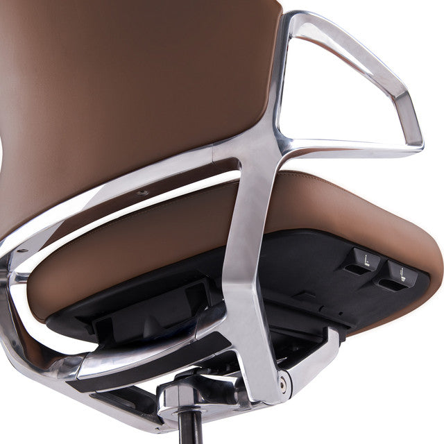 Veneto High Back Executive Chair with Polished Aluminum Frame