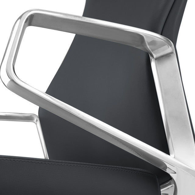 Veneto High Back Executive Chair with Polished Aluminum Frame