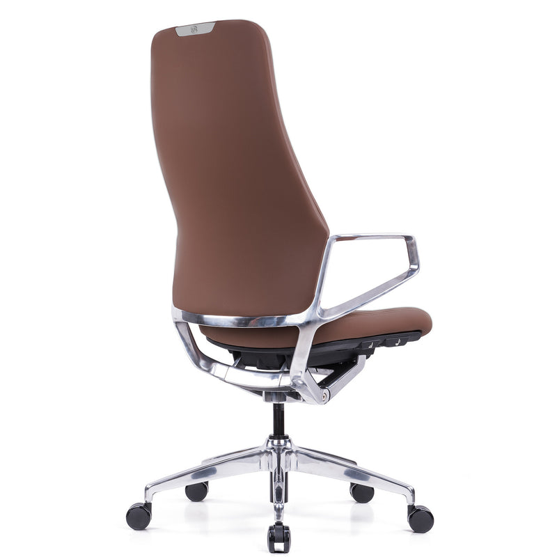 Veneto High Back Executive Chair with Polished Aluminum Frame