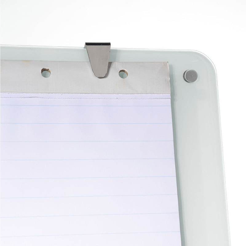 Vizual Magnetic Glass Mobile Easel with Chrome Frame
