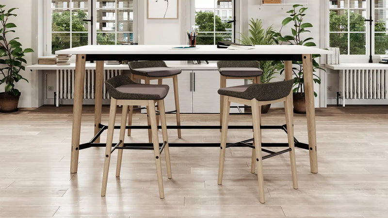 Voodoo 36" x 72" Rounded Rectangle Cafe Table HPL Top with Matching 3MM PVC Square Edge