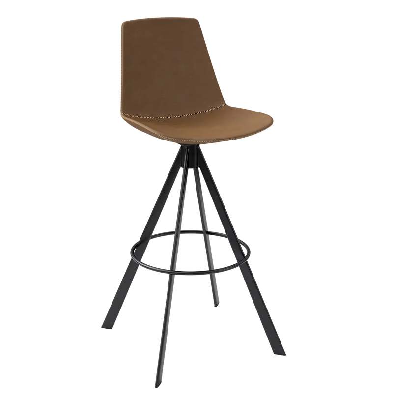 KFI Zoso Contemporary Faux Leather Swivel Bar Stool