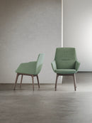 Ardyn Mid Back Lounge Chair 4-Leg Wood Base