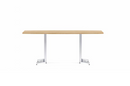 Anywhere 96"W x 36"D Boat Shaped Conference Table with Tapered Blade Bases & One Piece Top