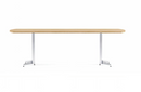 Anywhere 96"W x 36"D Bow End Rectangular Conference Table with Tapered Blade Bases & One Piece Top