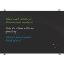 OS Visionary Black Magnetic Glass Dry Erase Board - 72"W x 48"H
