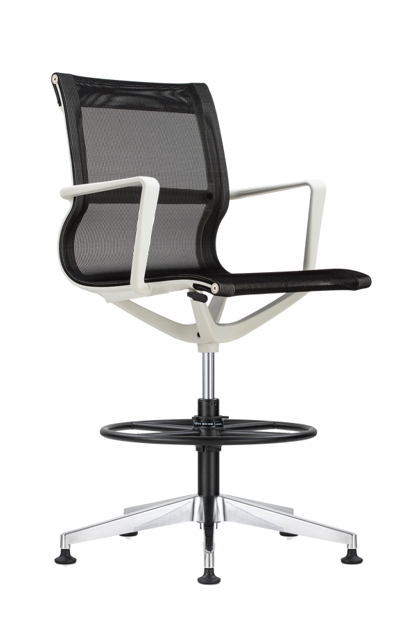 Kinetic Stool White Frame Spider Mesh Color Task Chair