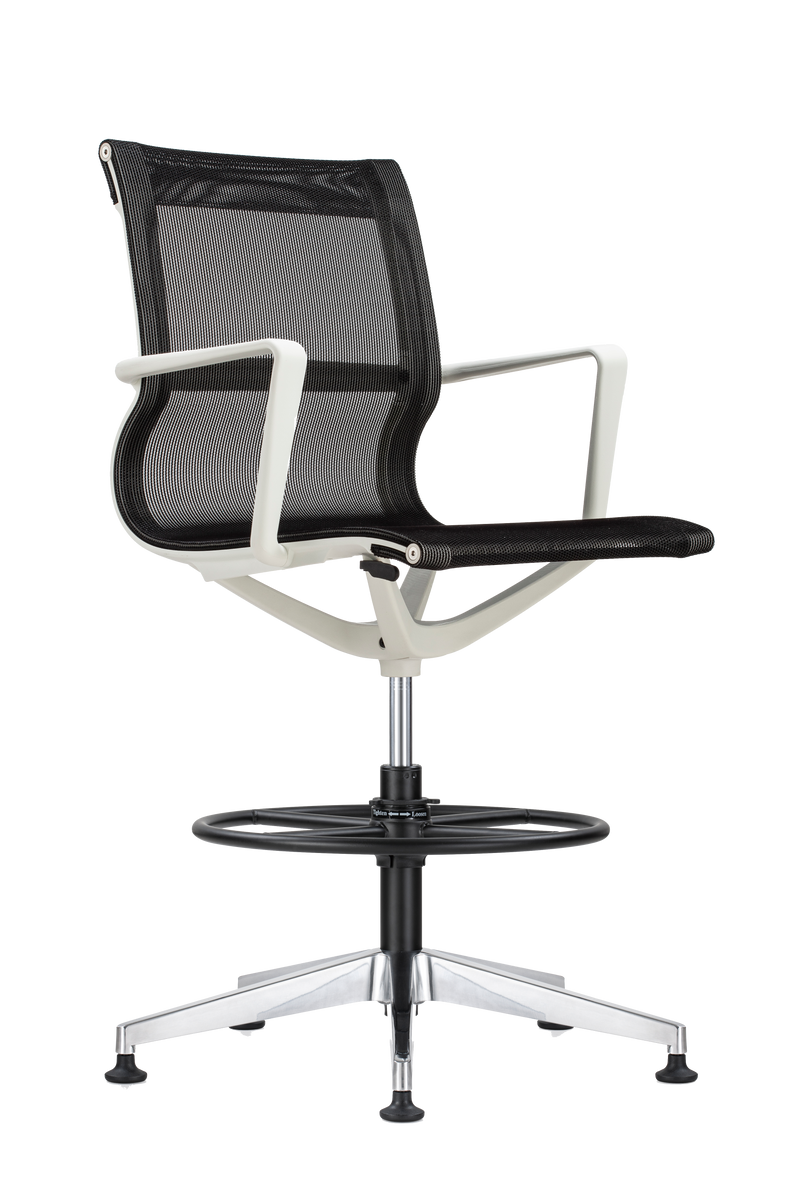 Kinetic Stool White Frame Spider Mesh Color Task Chair