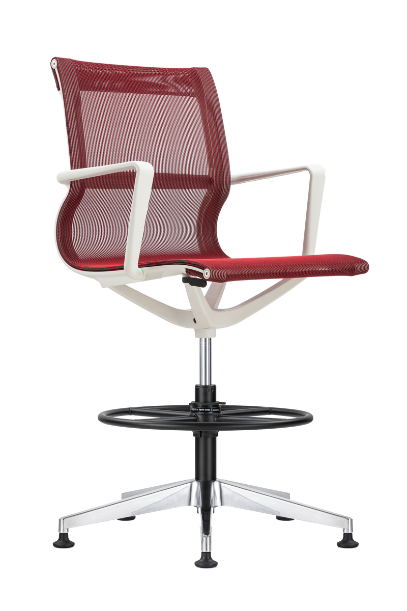 Kinetic Stool White Frame Spider Mesh Color Task Chair