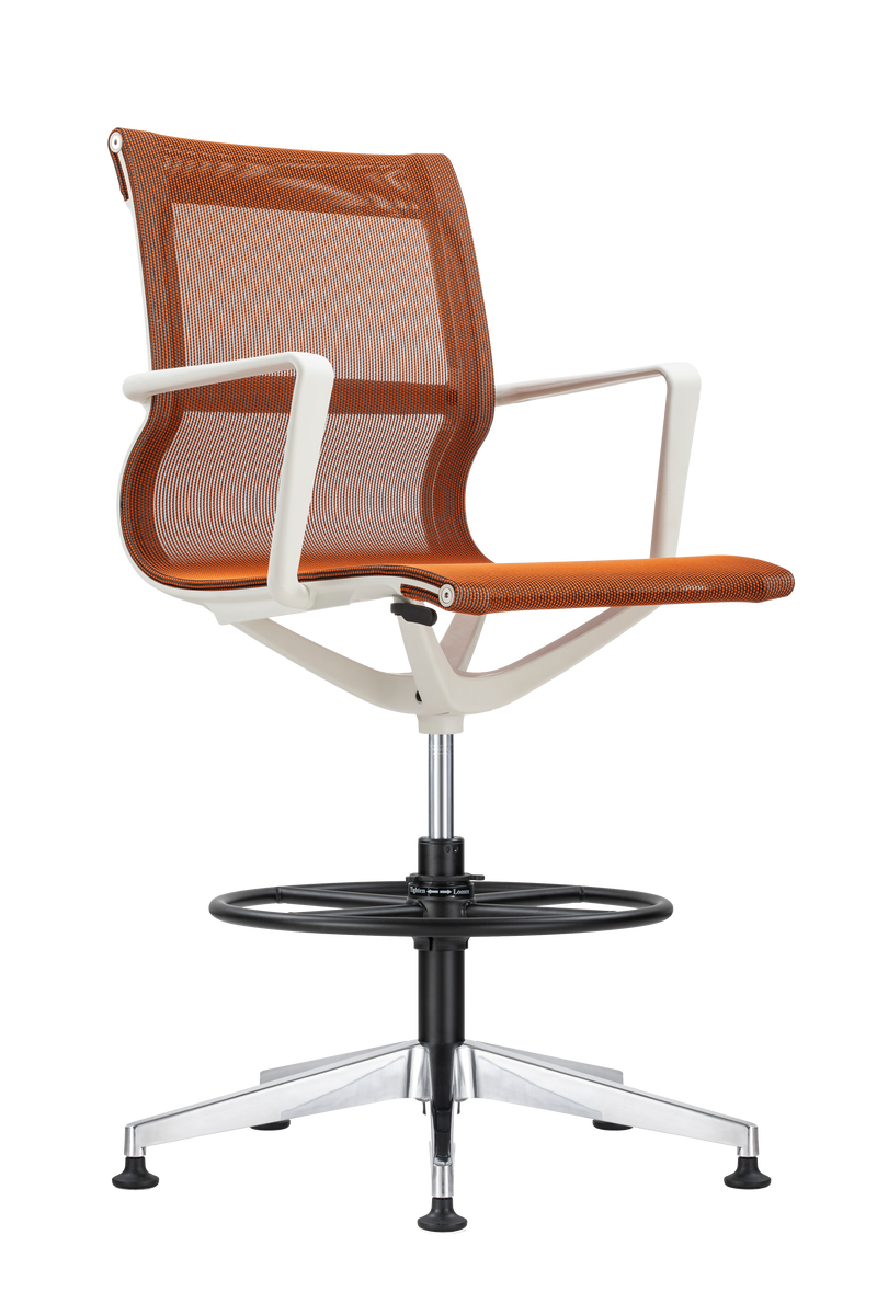 Kinetic Stool White Frame Spider Mesh Color Task Chair