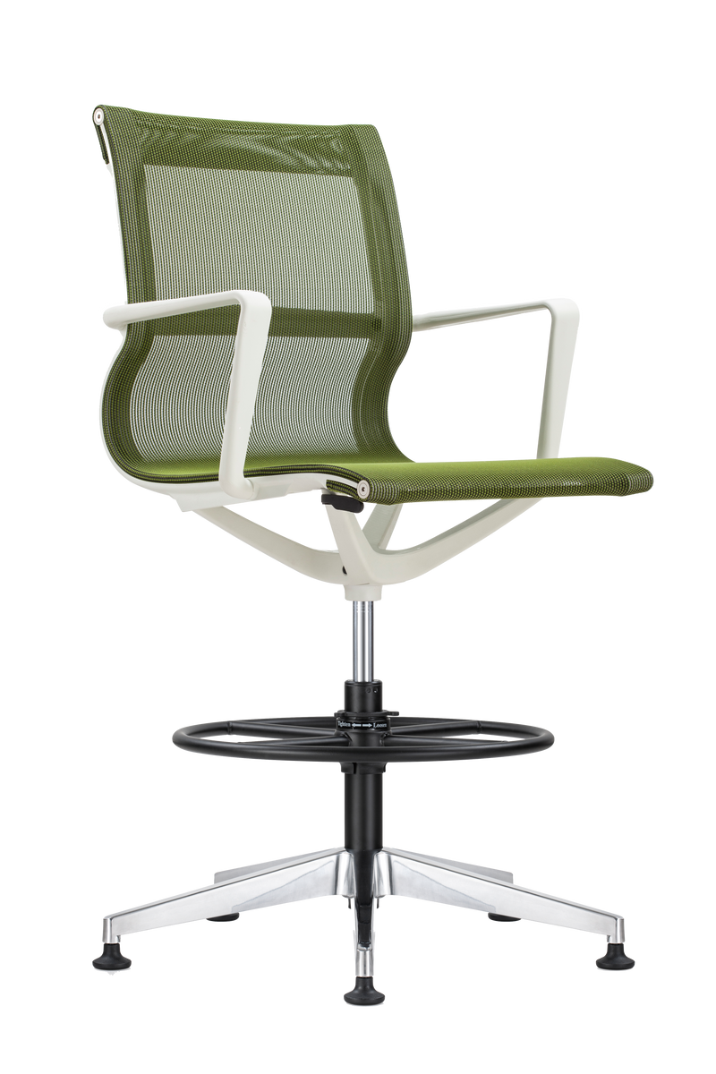 Kinetic Stool White Frame Spider Mesh Color Task Chair