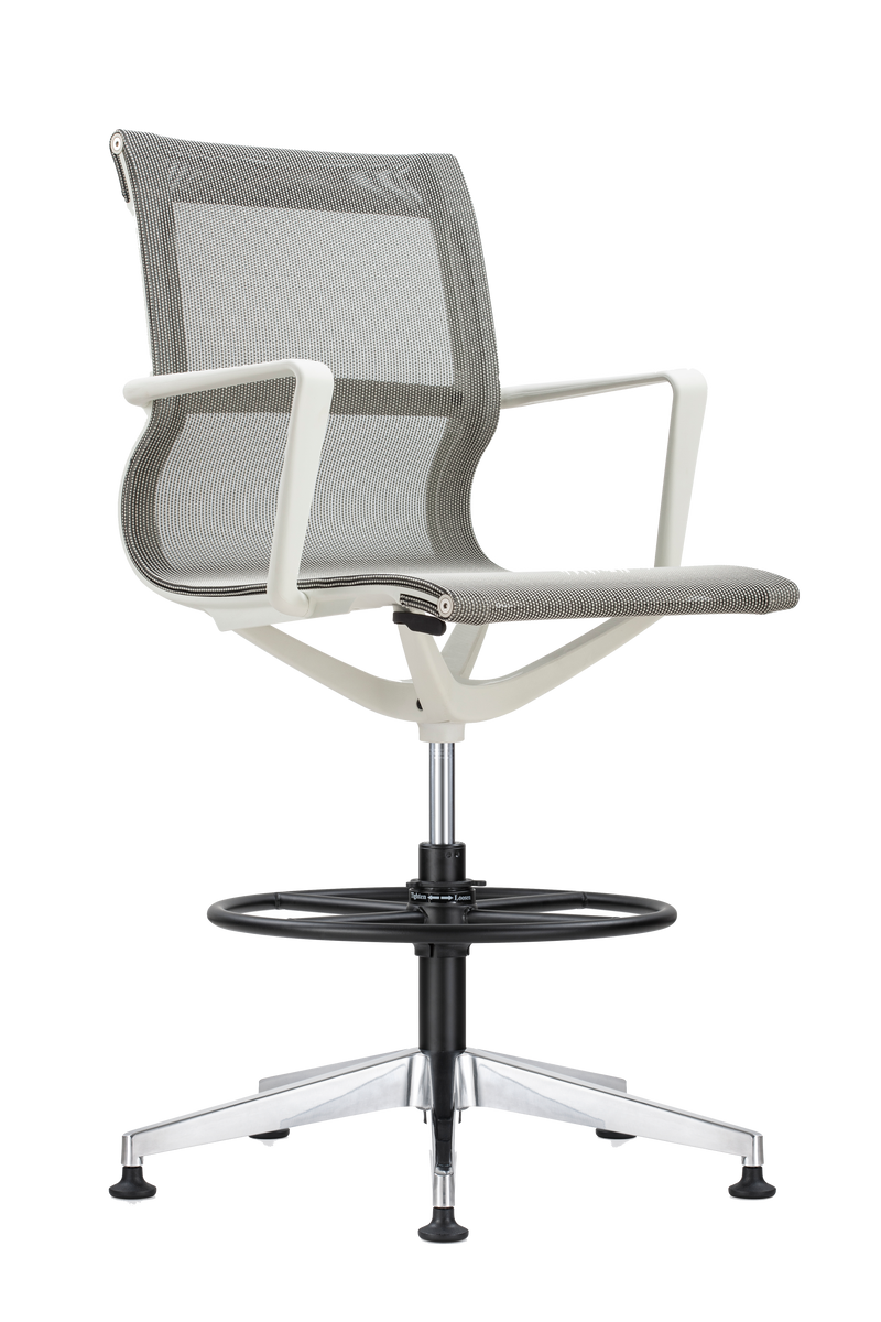 Kinetic Stool White Frame Spider Mesh Color Task Chair