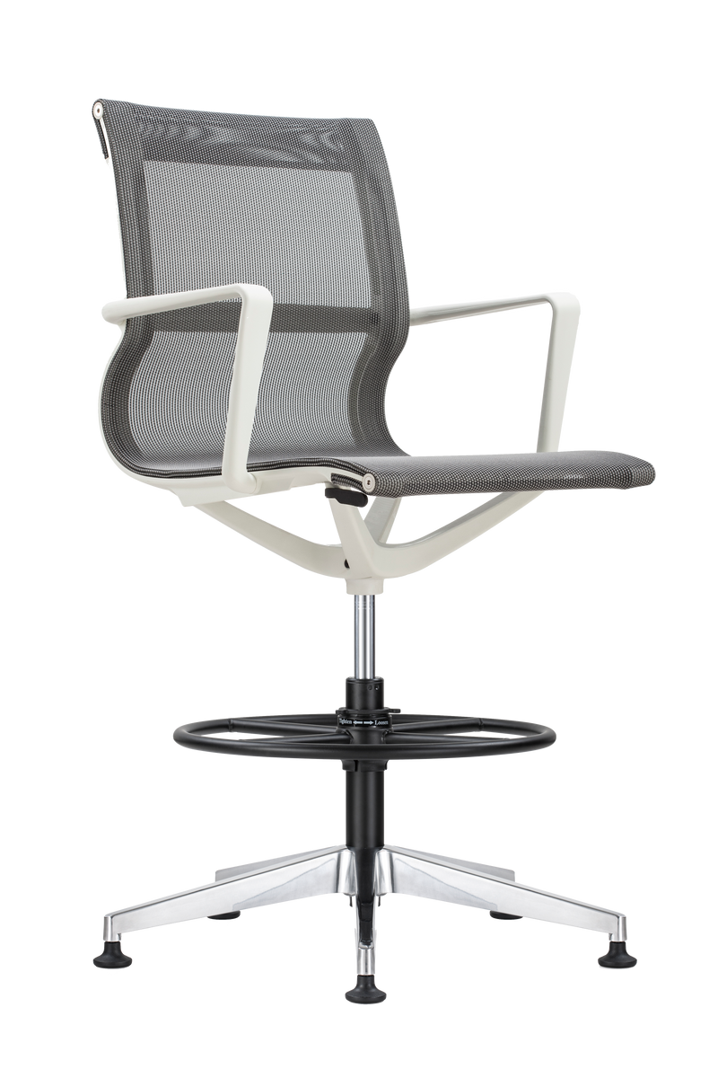 Kinetic Stool White Frame Spider Mesh Color Task Chair