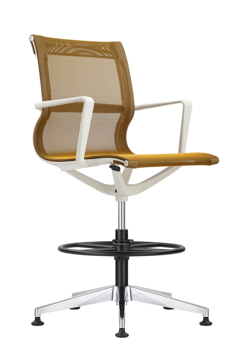 Kinetic Stool White Frame Spider Mesh Color Task Chair