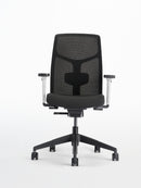 Chelsea Task Chair, Black Base, White Frame, Black 3D Knit