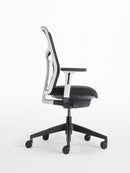 Chelsea Task Chair, Black Base, White Frame, Black 3D Knit