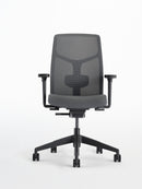 Chelsea Task Chair, Black Base, Black Frame, Grey 3D Knit