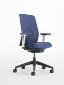 Chelsea Task Chair, Black Base, White Frame, Navy 3D Knit
