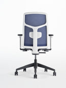 Chelsea Task Chair, Black Base, White Frame, Navy 3D Knit