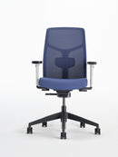Chelsea Task Chair, Black Base, White Frame, Navy 3D Knit