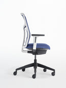 Chelsea Task Chair, Black Base, White Frame, Navy 3D Knit