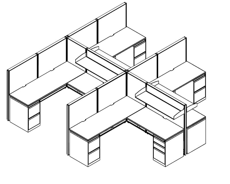 Compile 4 Person 54"H 6' x 6' Workstation Typical