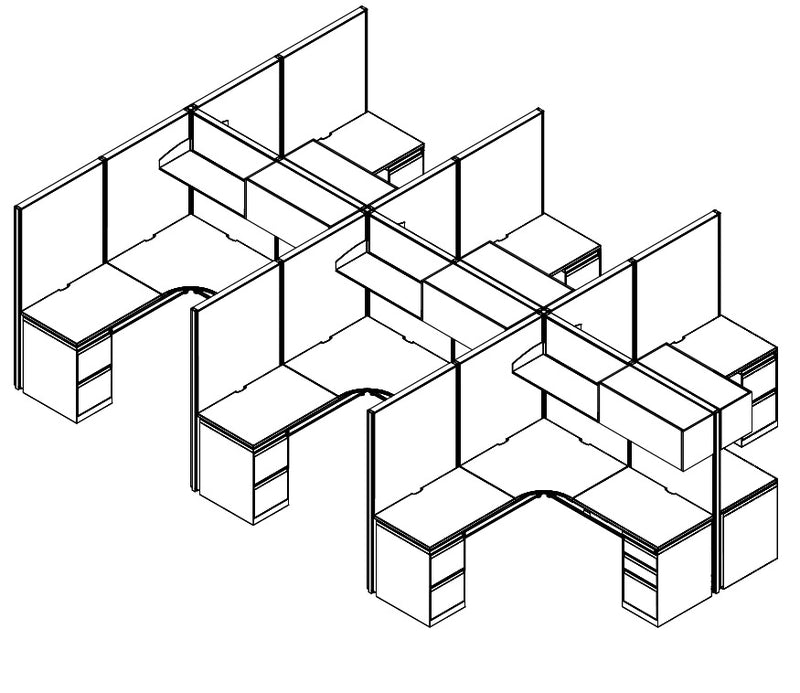 Compile 6 Person 66"H 6' x 6' Workstation Typical