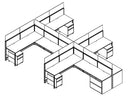 Compile 4 Person 54"H 6' x 8' Workstation Typical