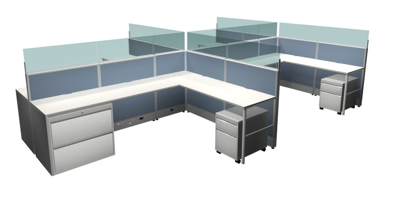 Compile 4 Person 54"H 6' x 8' Workstation Typical