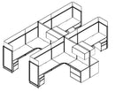 Compile 4 Person 66"H 6' x 8' Workstation Typical