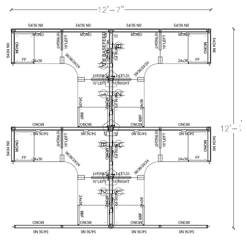 Compile 4 Person 54"H 6' x 6' Workstation Typical