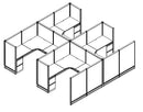 Compile 4 Person 54"H 6' x 6' Workstation Typical