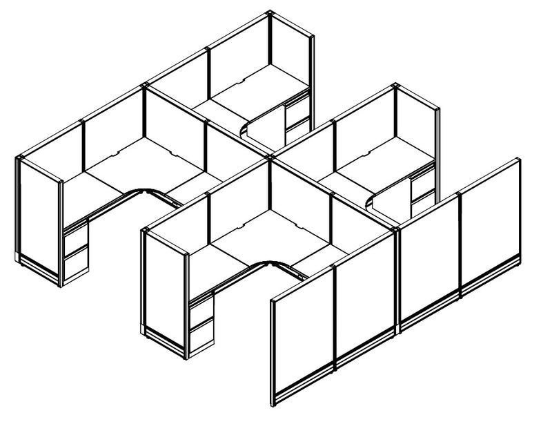 Compile 4 Person 54"H 6' x 6' Workstation Typical