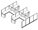 Compile 4 Person 54"H 6' x 8' Workstation Typical