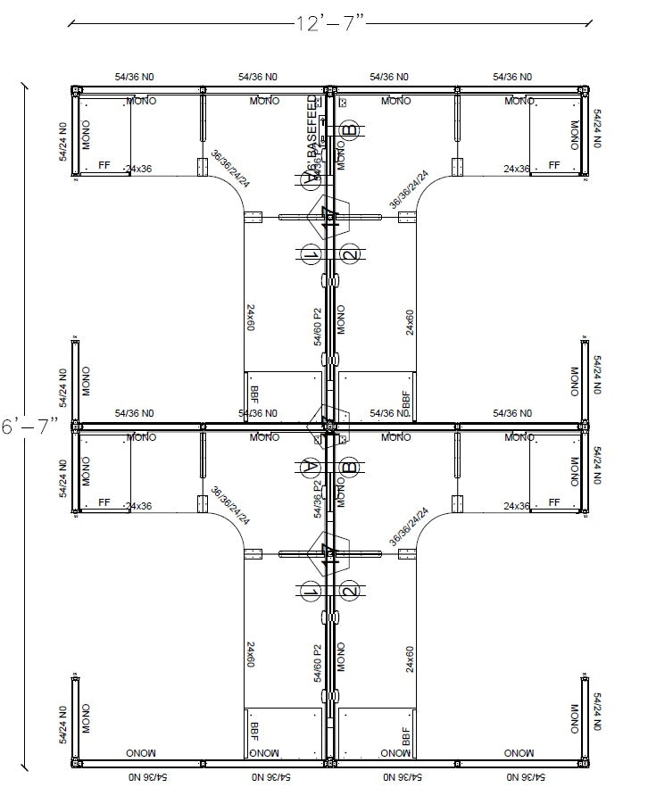 Compile 4 Person 54"H 6' x 8' Workstation Typical