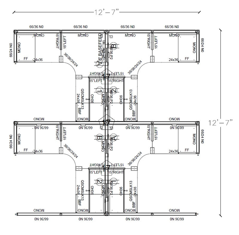 Compile 4 Person 66"H 6' x 6' Workstation Typical