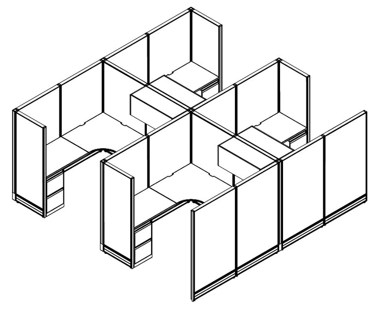 Compile 4 Person 66"H 6' x 6' Workstation Typical