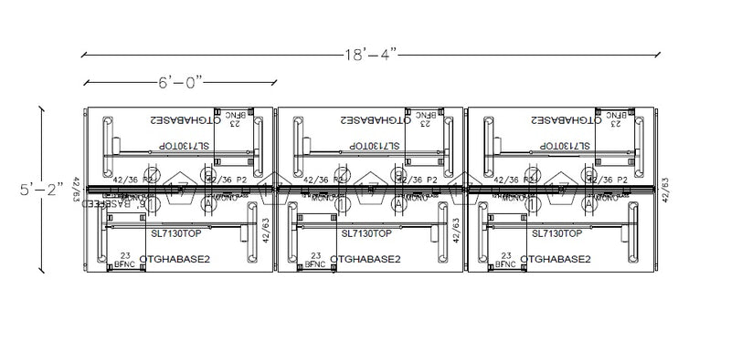 Compile 6 Person 54"H 2' x 6' Sit To Stand Workstation Typical