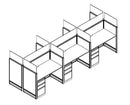 Compile 6 Person 54"H 2' x 4' Workstation Typical
