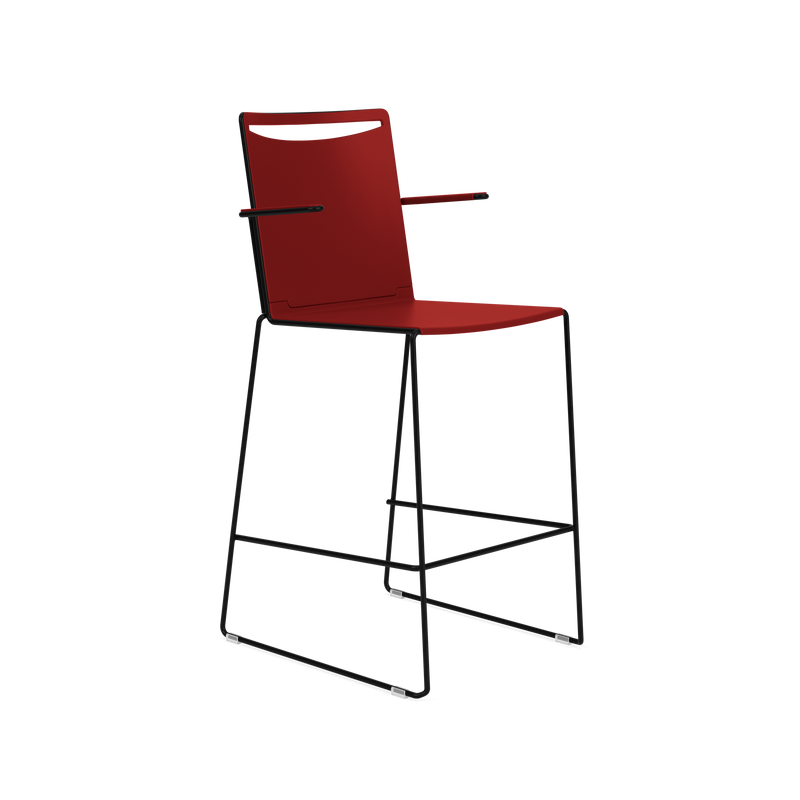 Splash Stackable Poly Back Counter Stool on a Sled Base